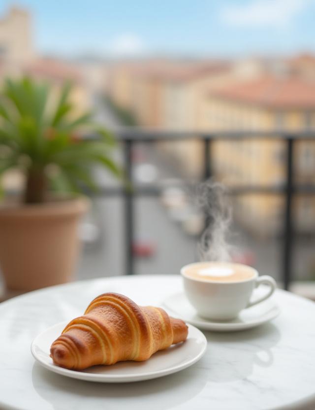 Tipica colazione italiana vista San Pietro