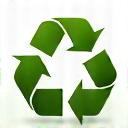 リサイクルシンボルの葉のアイコン