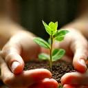 手の中にある植物のアイコン